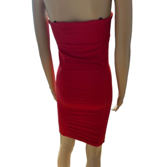 Free People Intimately Ruched Bodycon Dress size M/L Red E72 - Picture 3 of 12